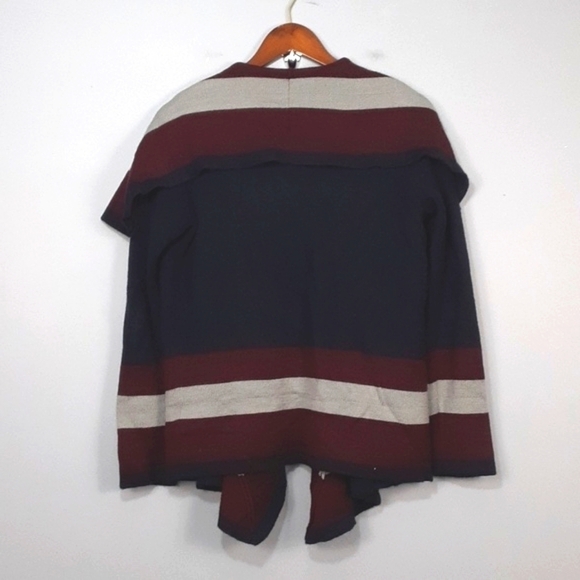 The Limited Western Cowgirl Waterfall Striped Colorblock Open Front Cardigan - Picture 6 of 8